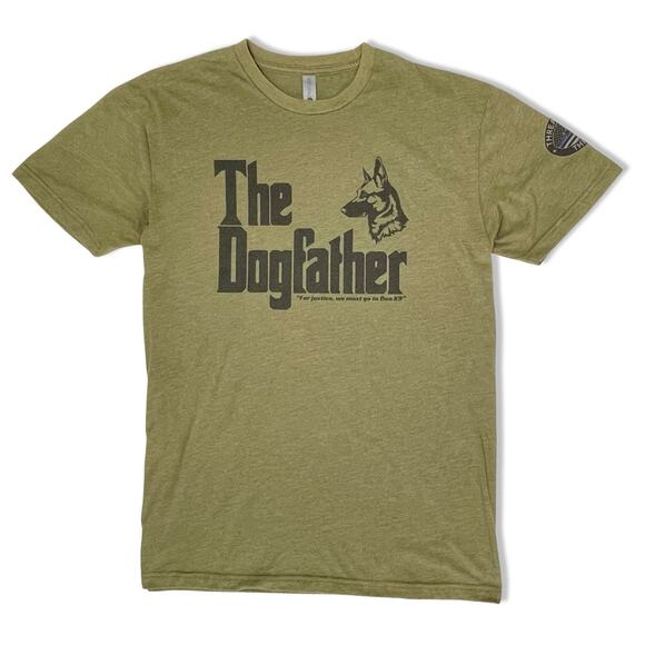 The Dogfather Green Graphic Tee Men’s S German Shepherd Dog Dad Shirt - Picture 2 of 8